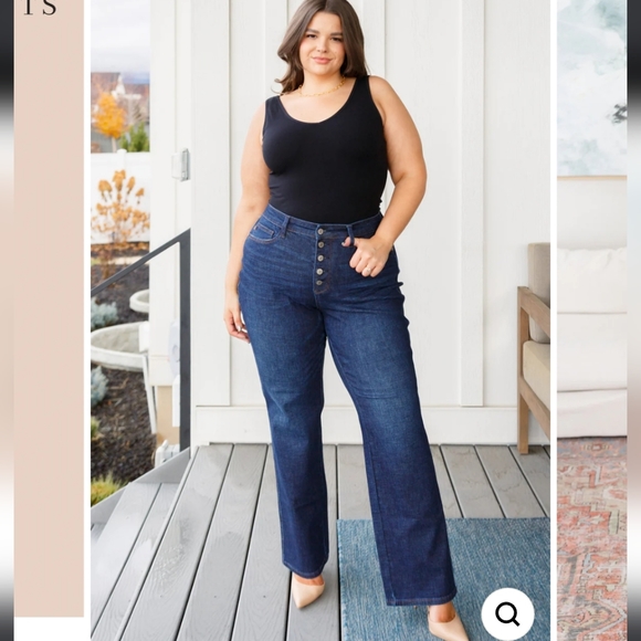 Judy Blue High Rise 5-Button Fly Straight Jeans - Picture 7 of 10